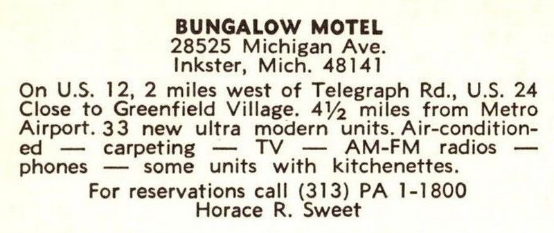 Bungalow Motel - Vintage Postcard